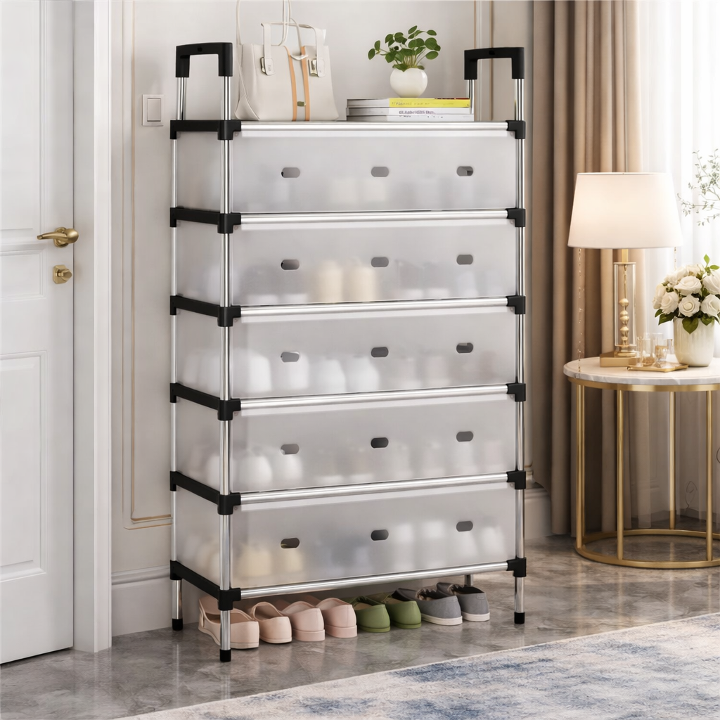 Multilayer Dustproof Shoes Rack – Spacious & Durable Organizer