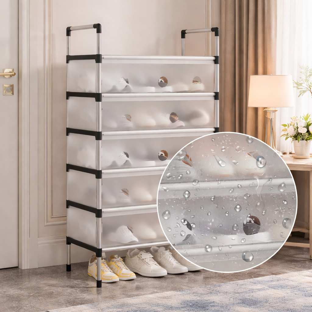 Multilayer Dustproof Shoes Rack – Spacious & Durable Organizer