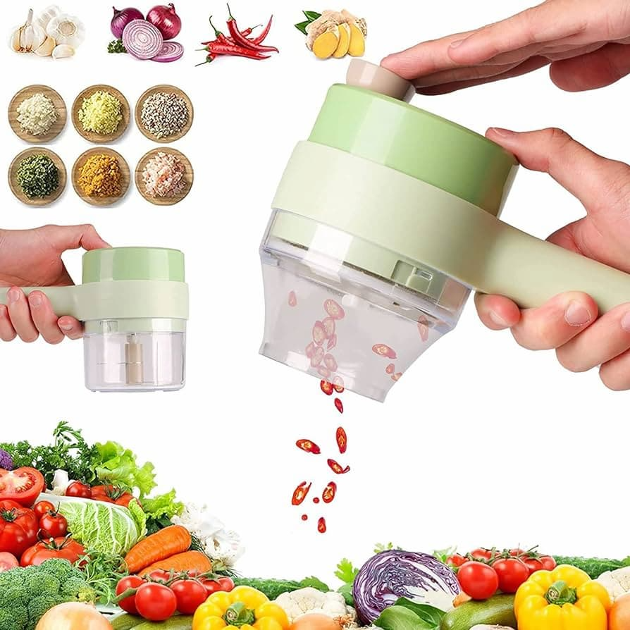 4 in 1 Handheld Electric Vegetable Cutter, USB