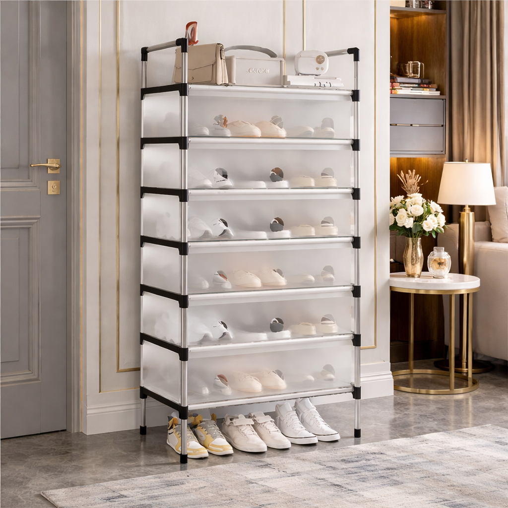 Multilayer Dustproof Shoes Rack – Spacious & Durable Organizer