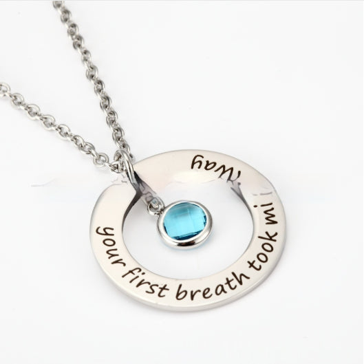 Customizable Stainless Steel Colored Diamond Necklace