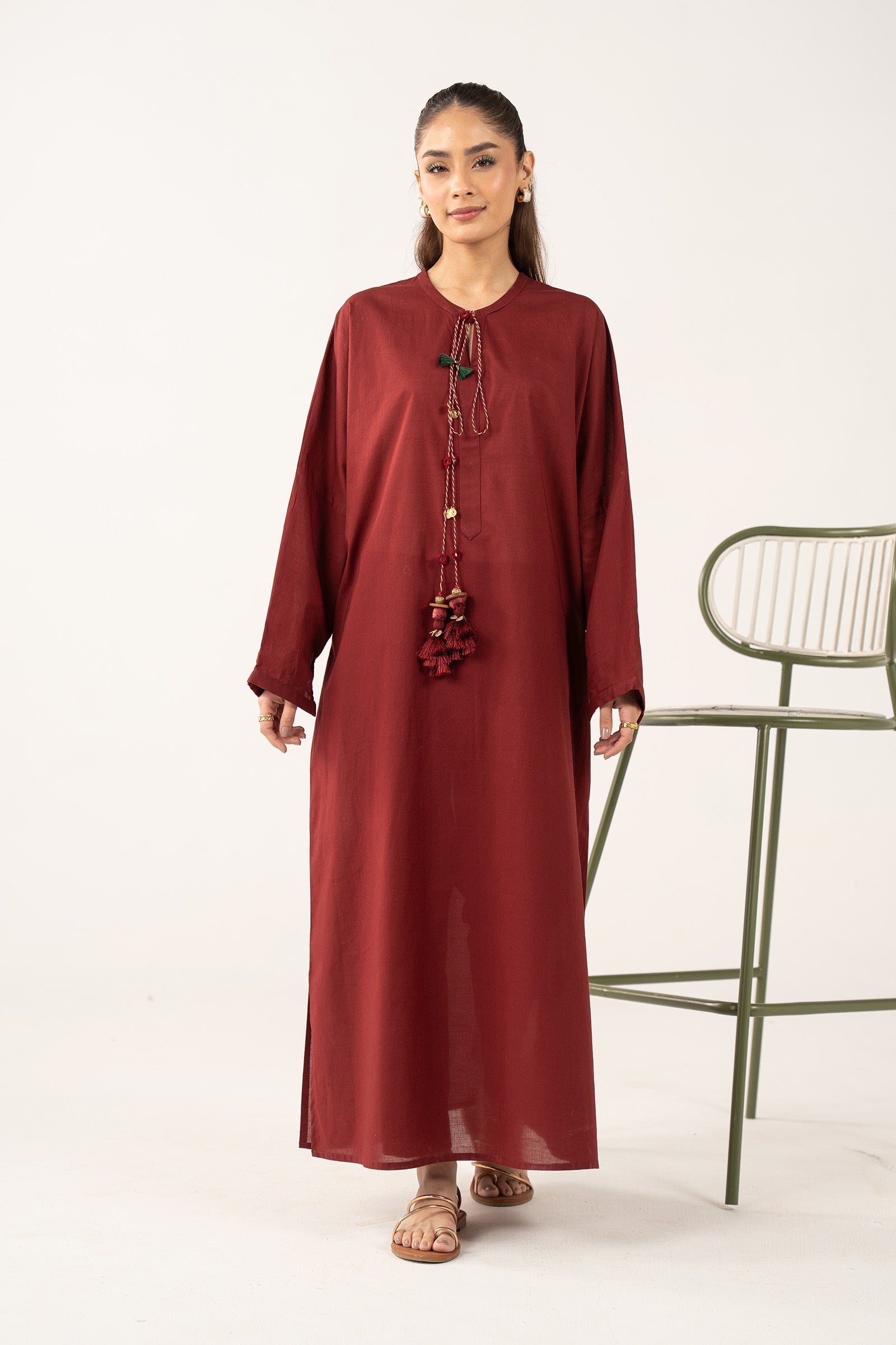 2 Pc Dyed Slub Solid Straight-Cut Shirt