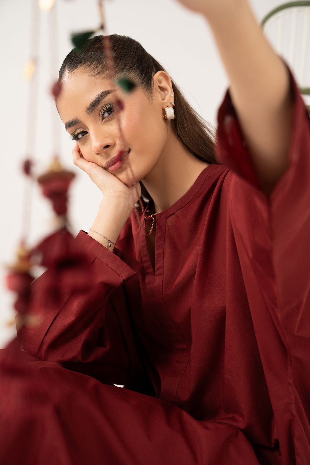 2 Pc Dyed Slub Solid Straight-Cut Shirt