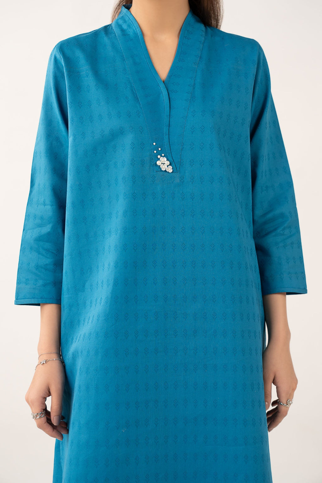 2 Pc Dyed Dobby Cotton Suit