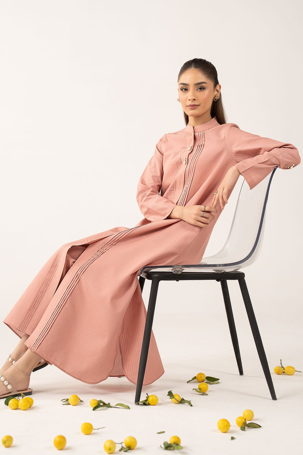 2 Pc Dyed Pinstripe Cotton Suit