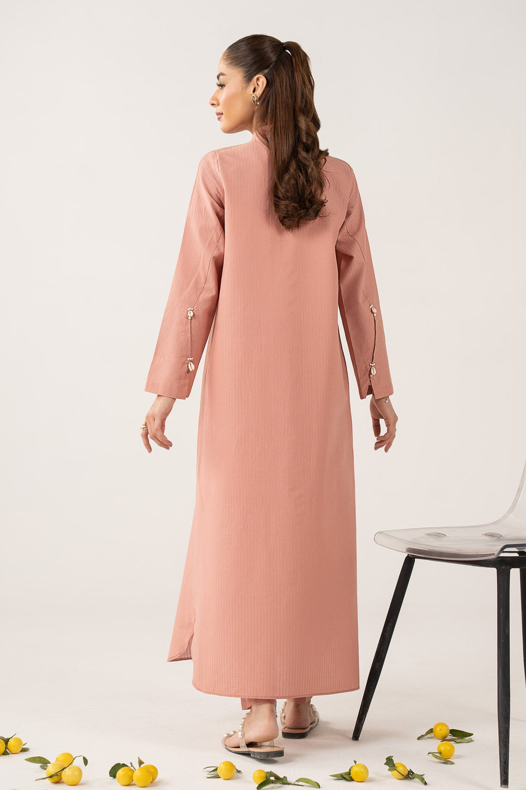 2 Pc Dyed Pinstripe Cotton Suit