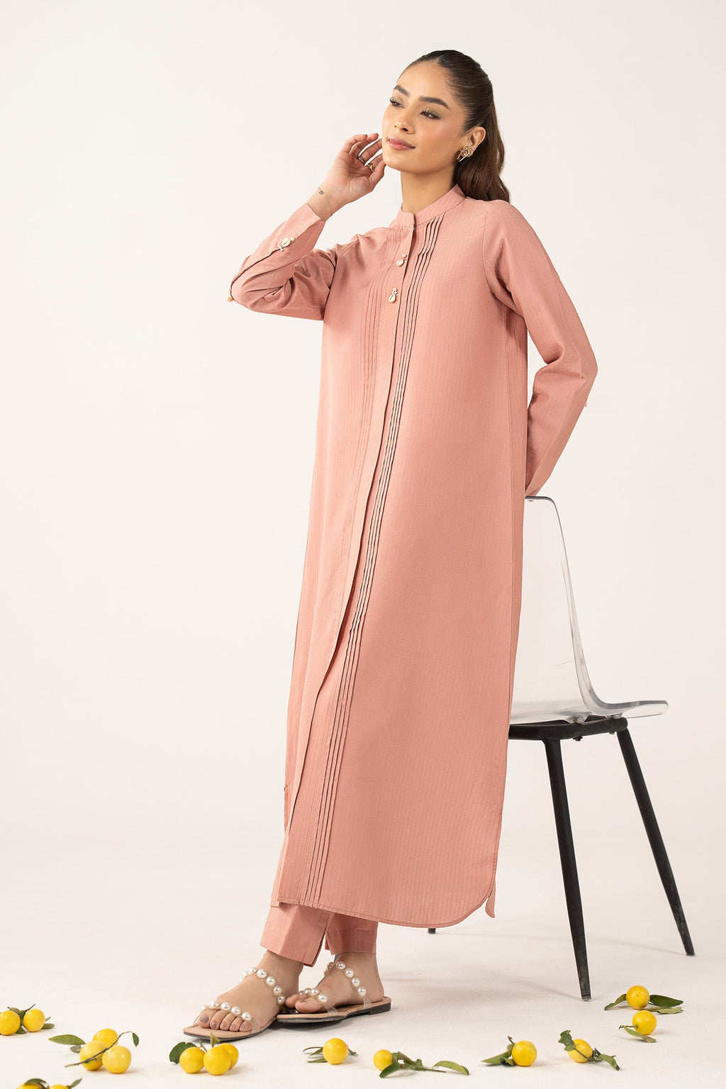 2 Pc Dyed Pinstripe Cotton Suit