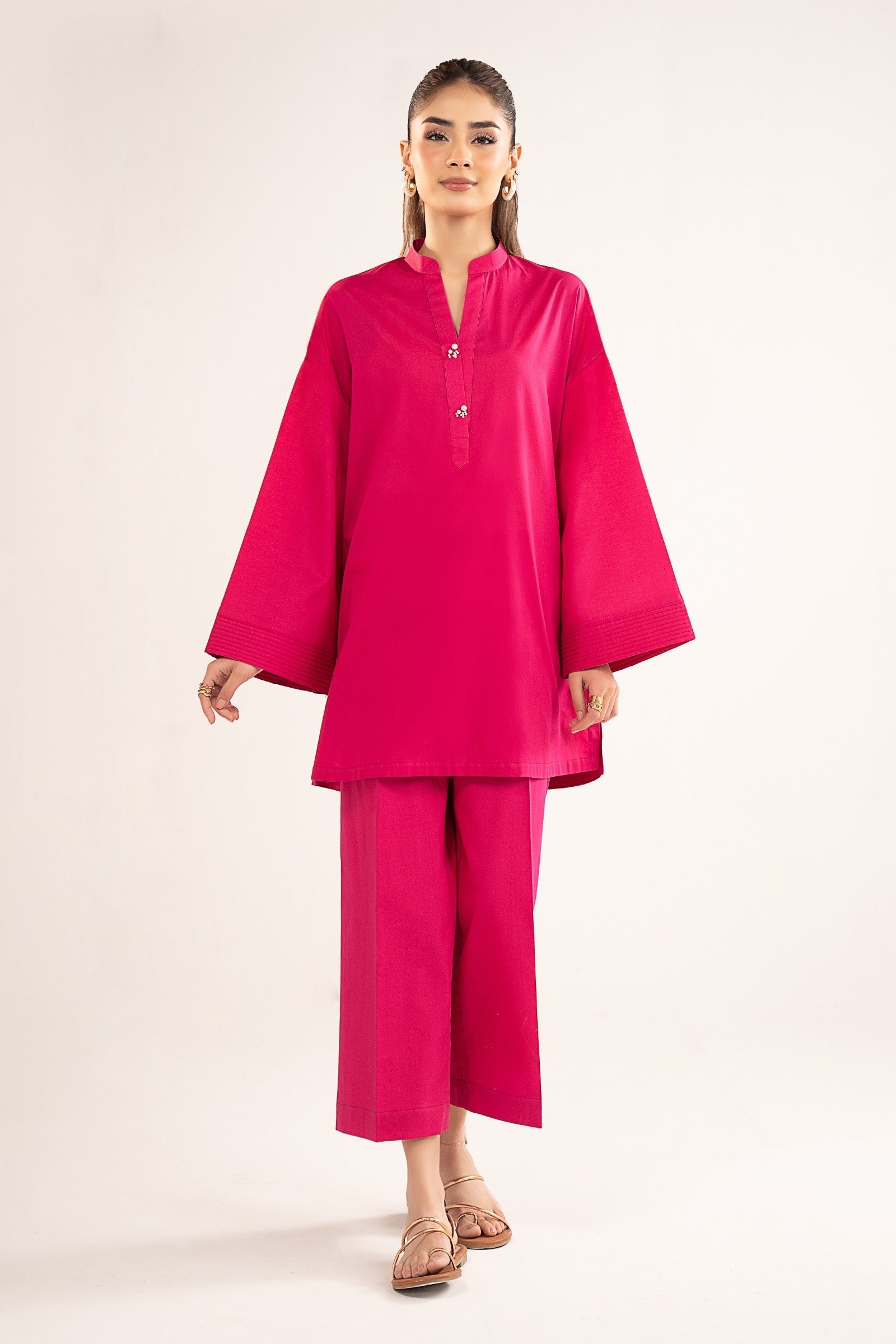 2 Pc Dyed Lawn Suit Straight Shirt