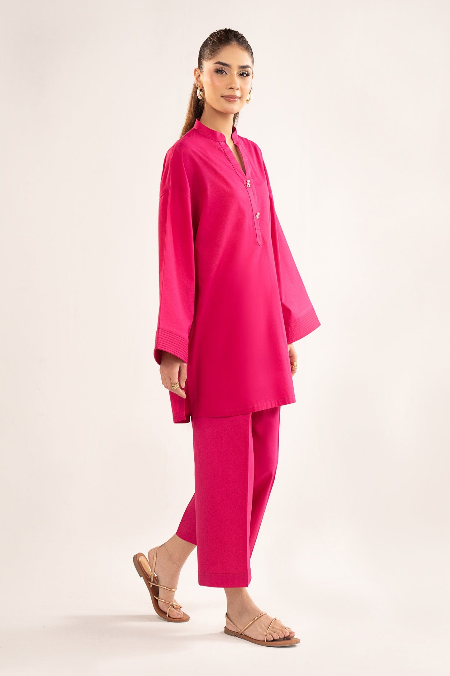 2 Pc Dyed Lawn Suit Straight Shirt