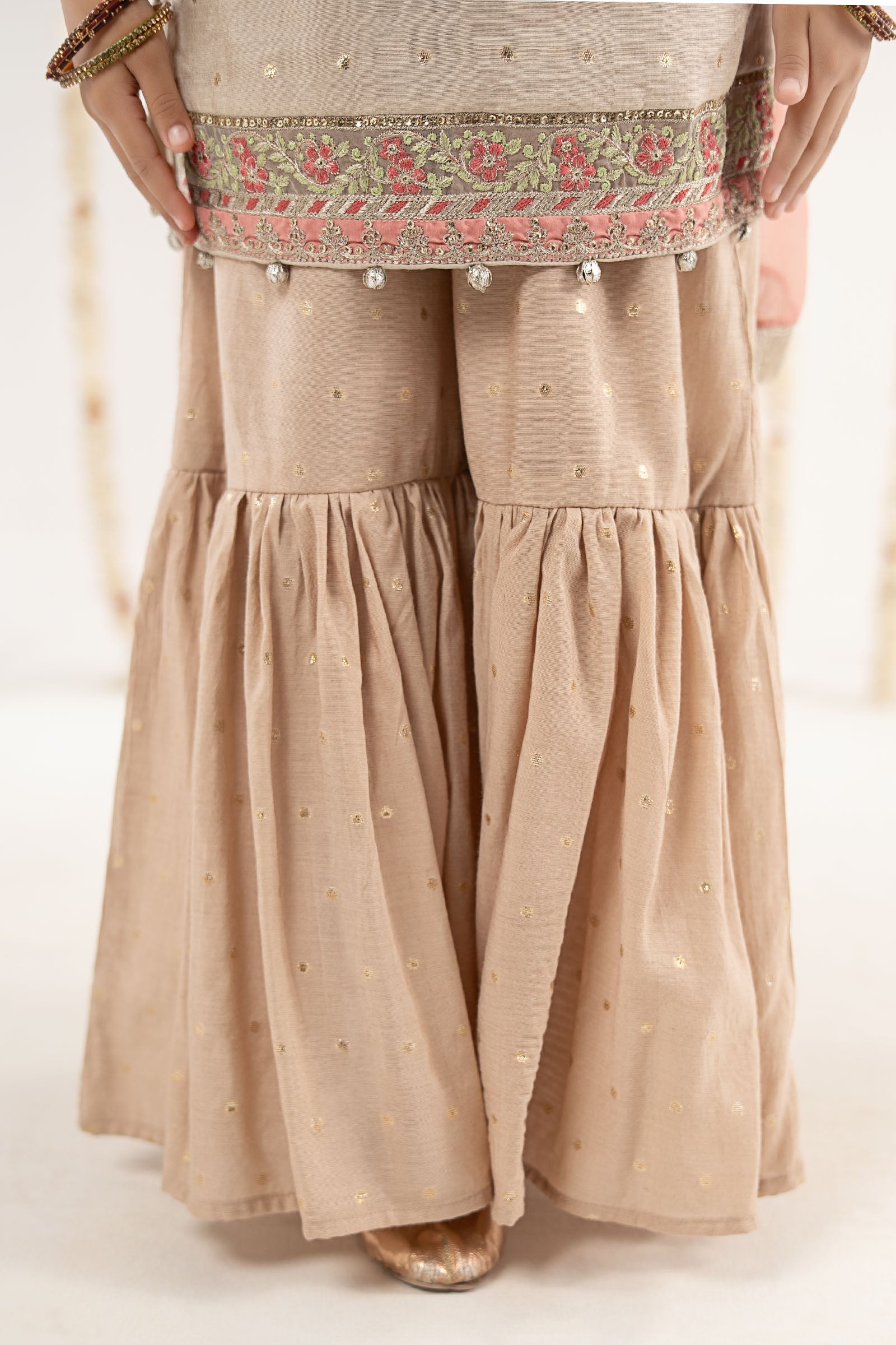 3 Piece Embroidered Lurex Jacquard Suit