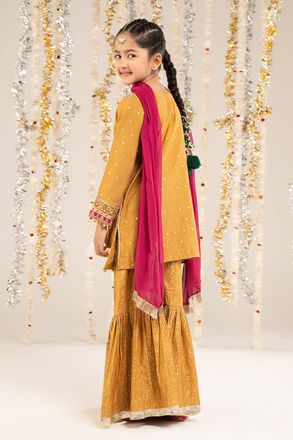 3 Piece Embroidered Lurex Jacquard Suit