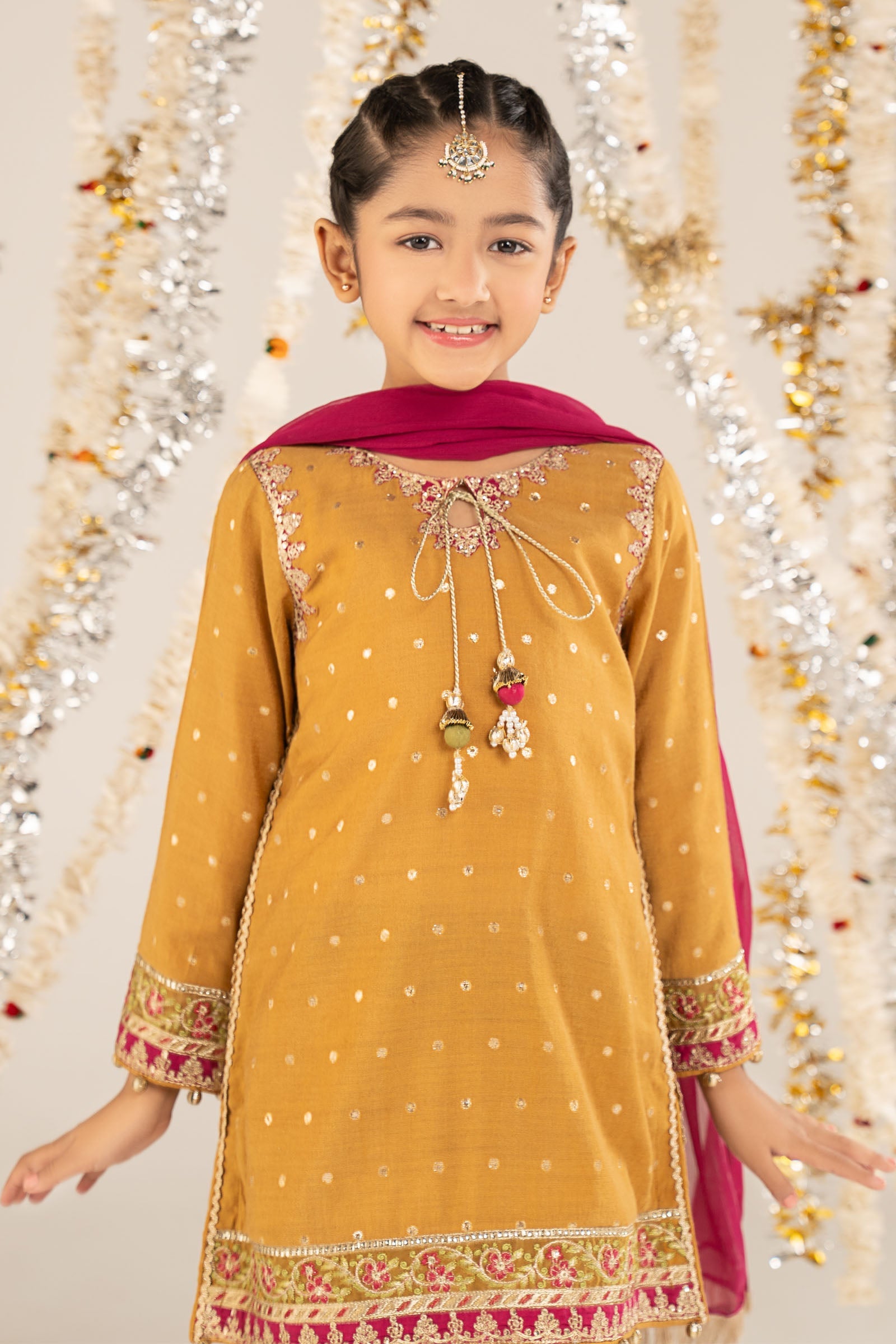 3 Piece Embroidered Lurex Jacquard Suit