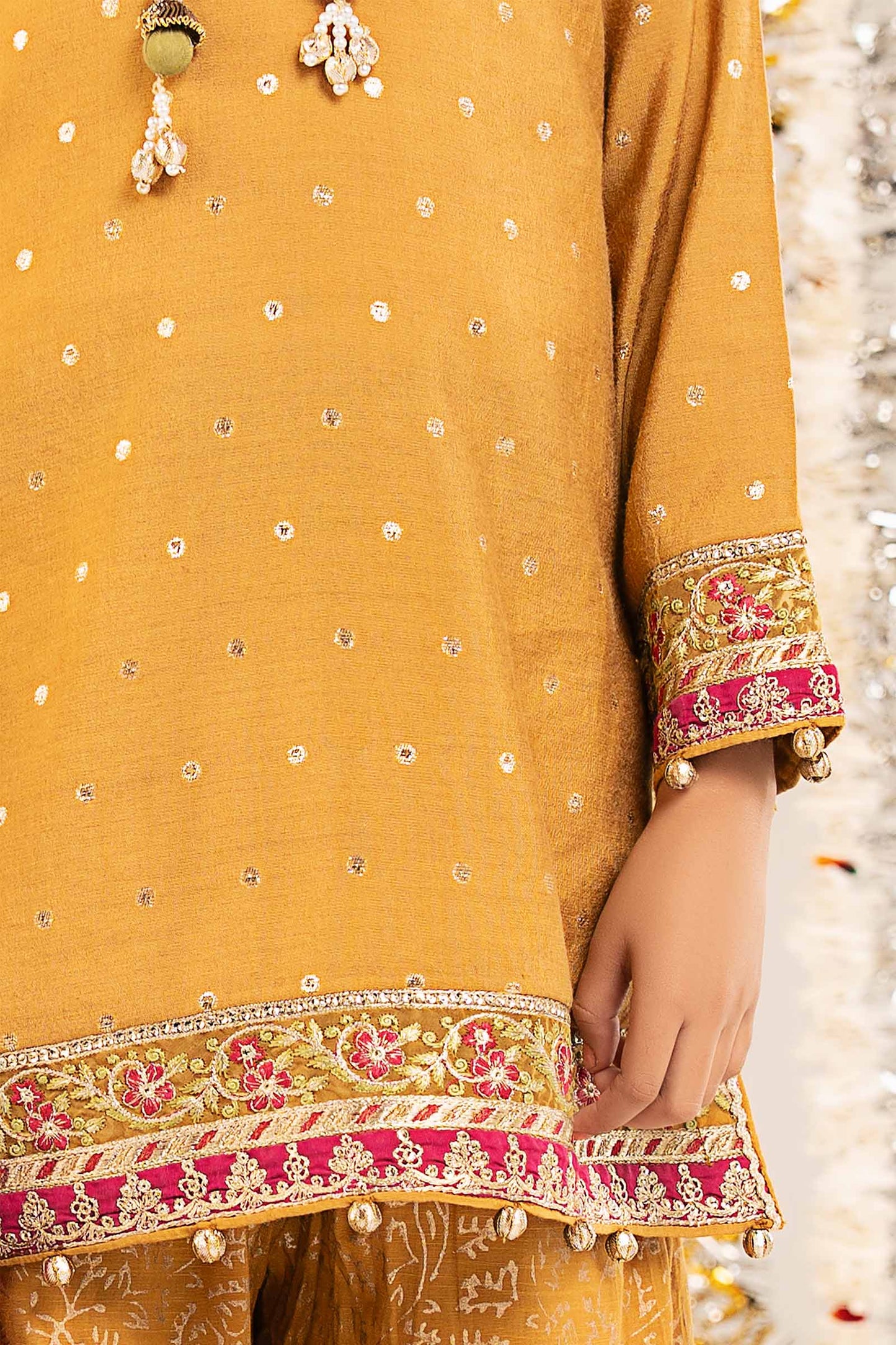 3 Piece Embroidered Lurex Jacquard Suit