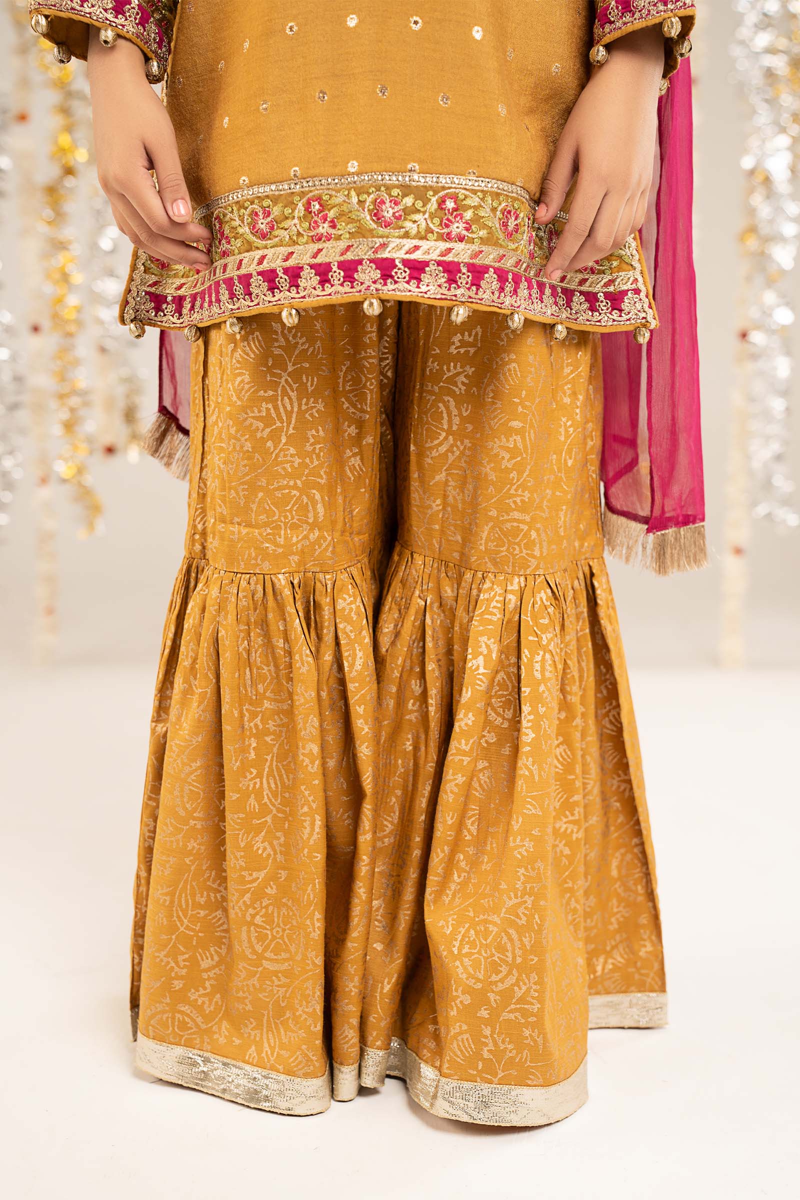 3 Piece Embroidered Lurex Jacquard Suit