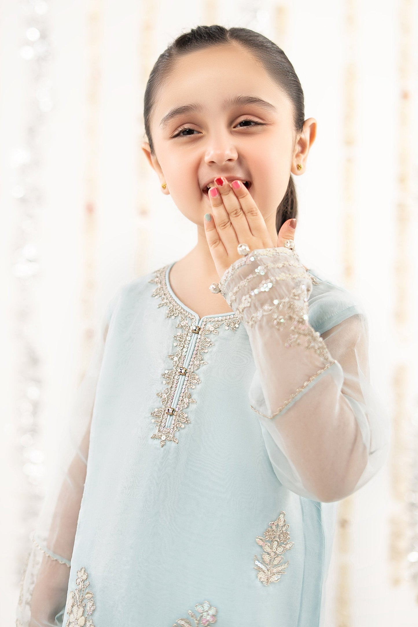 3 Piece Embroidered Organza Suit
