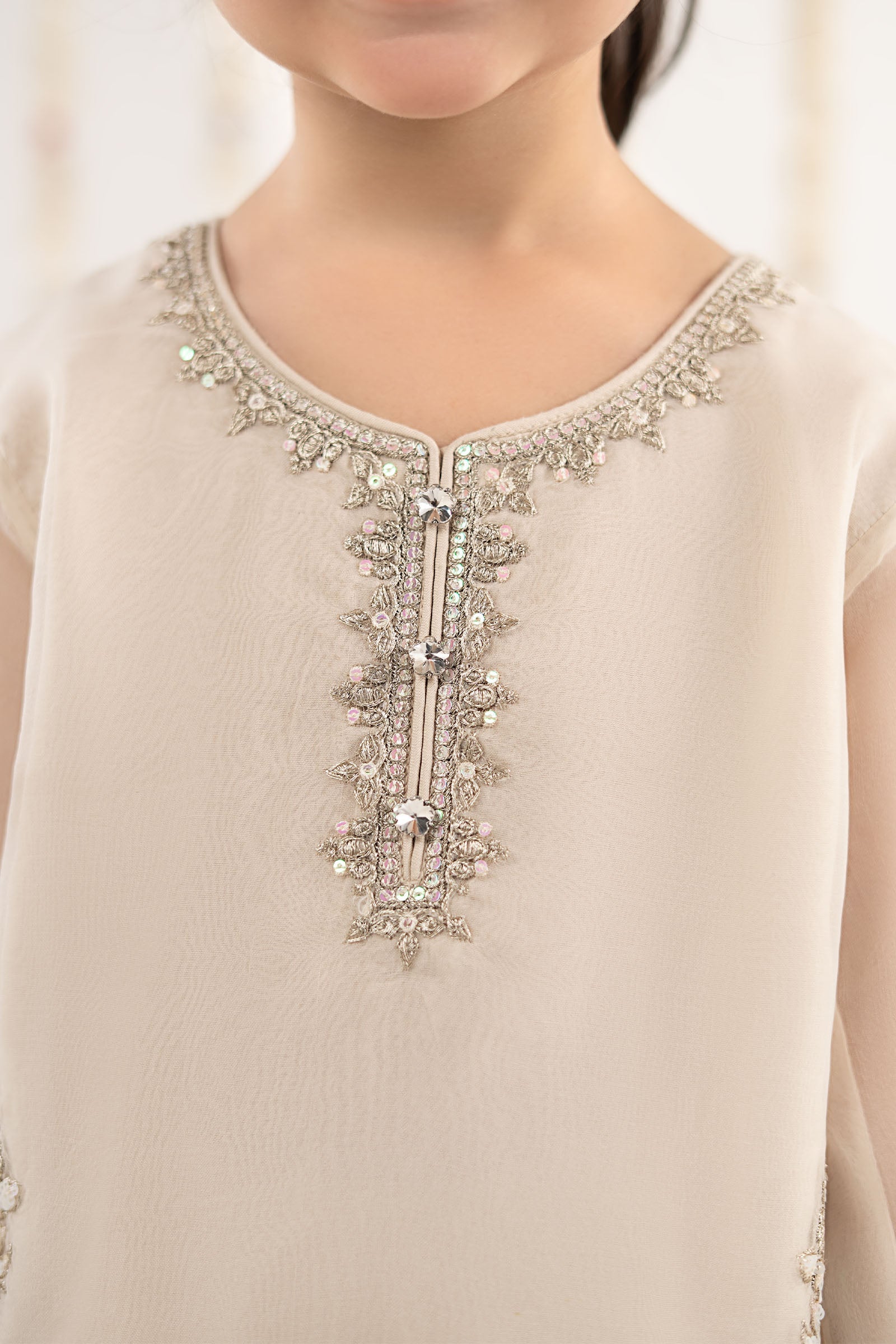 3 Piece Embroidered Organza Suit