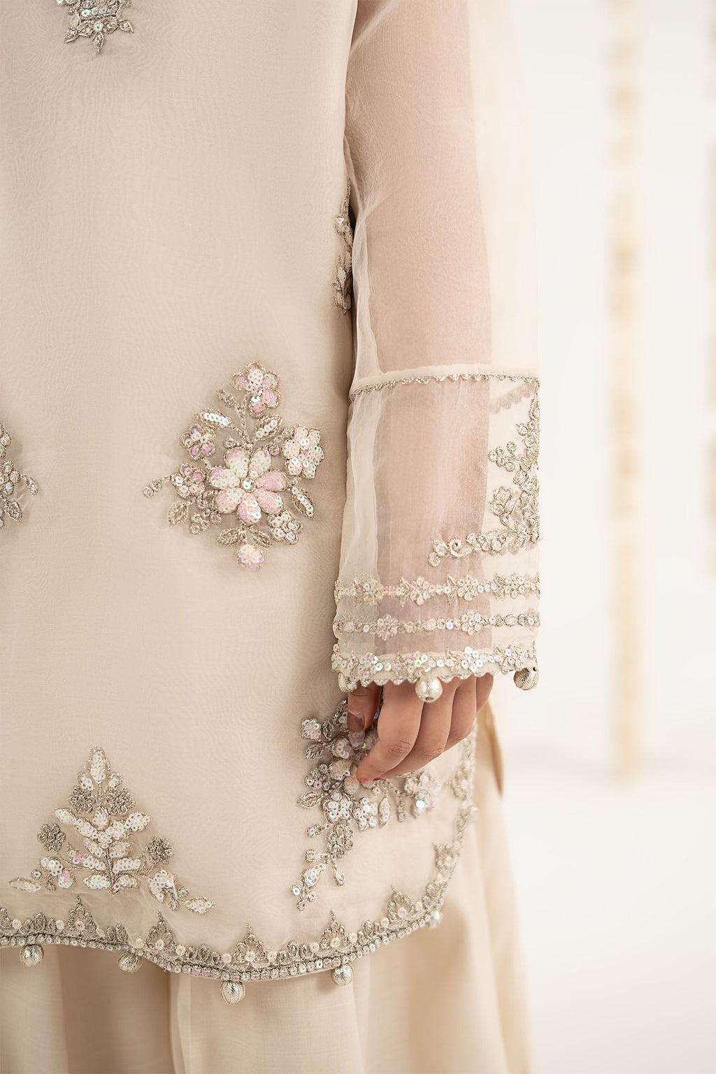 3 Piece Embroidered Organza Suit