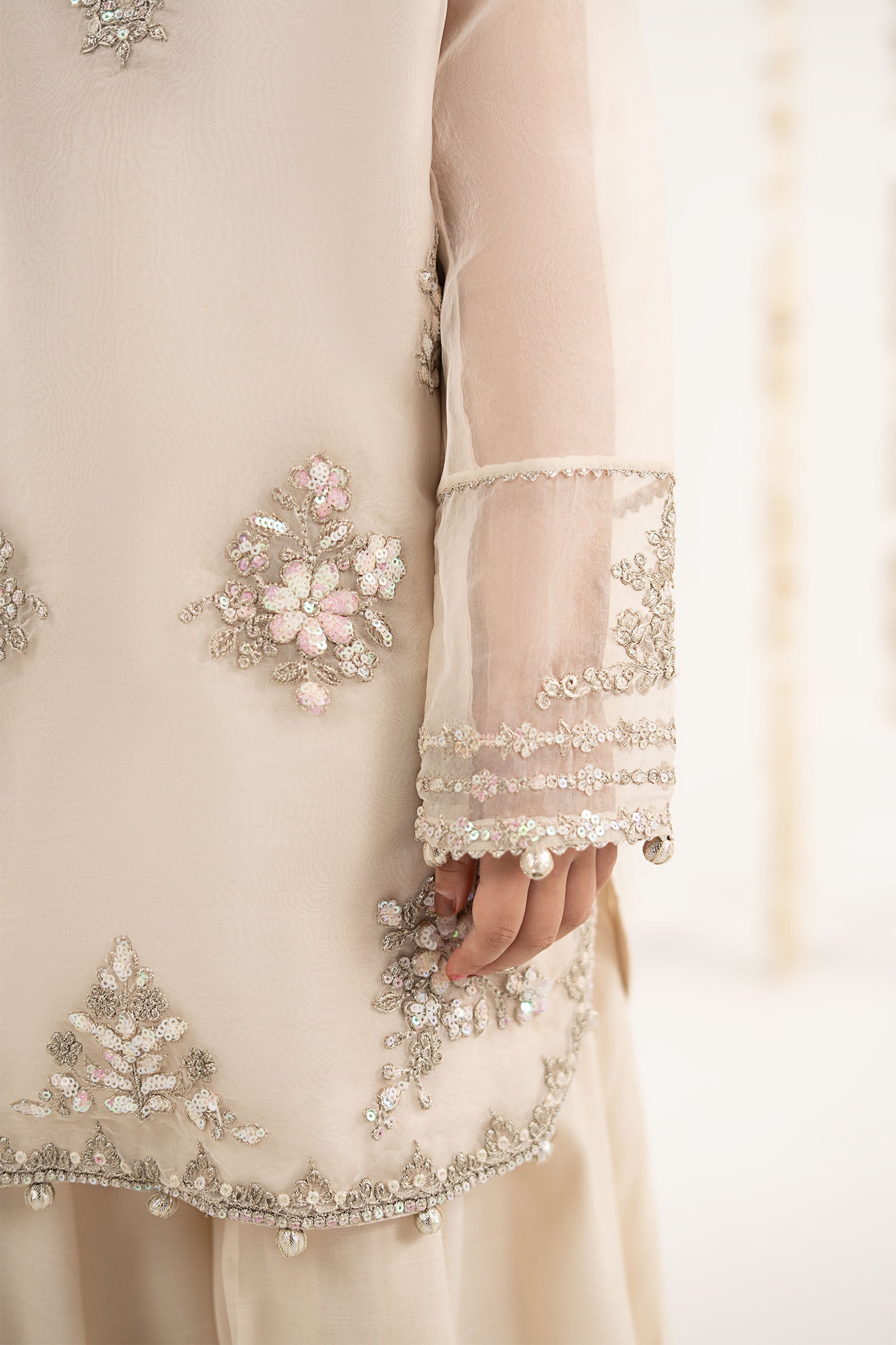 3 Piece Embroidered Organza Suit